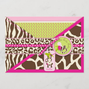 Invitation Baby shower de Safari pour singes de la jungle