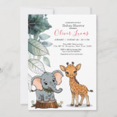 Invitation Baby shower de Safari tropical Animaux (Devant)