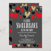 Invitation Baby shower de Saint-Valentin Bébé (Devant / Derrière)