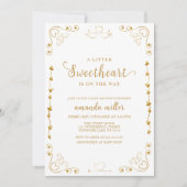Invitation Baby shower de Saint-Valentin Gold Elegant (Devant)