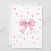 Invitation Baby shower de Saint Valentin Pink Bow (Dos)