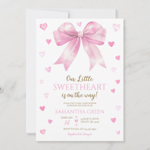 Invitation Baby shower de Saint Valentin Pink Bow