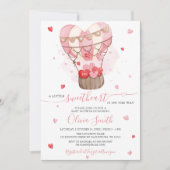 Invitation Baby shower de Saint-Valentin rose Sweetheart (Devant)