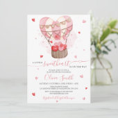 Invitation Baby shower de Saint-Valentin rose Sweetheart (Debout devant)