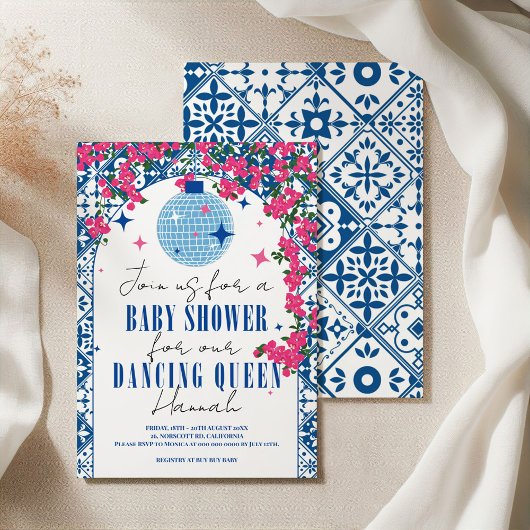 Invitation Baby shower de Santorin Musical Bougainvilliers