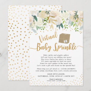 Invitation baby shower de saupoudrage virtuel pour bébés de l