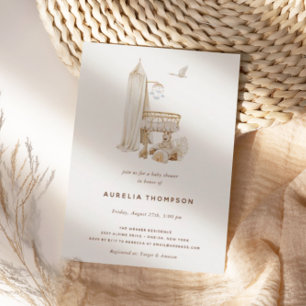 Invitation Baby shower de scène de la crèche bohémienne