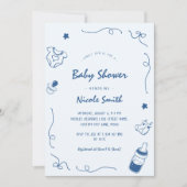 Invitation Baby shower de scribble de Doodle tiré à la main (Devant)