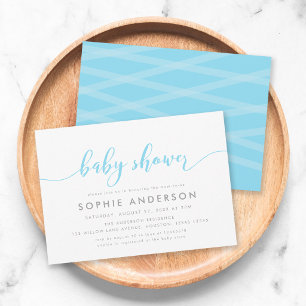 Invitation Baby shower de script Blue Relax