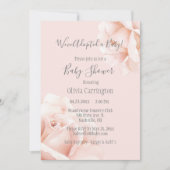 Invitation Baby shower de script d'adoption de roses roses bl (Devant)