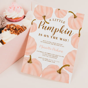 Invitation Baby shower de script d'automne citrouille Coral L