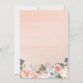 Invitation Baby shower de script de balayage floral d'aquarel (Dos)