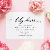 Invitation Baby shower de script de calligraphie classique d'
