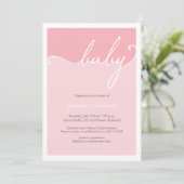 Invitation Baby shower de script de calligraphie rose moderne (Debout devant)