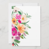 Invitation Baby shower de script de fleurs sauvages vives (Dos)