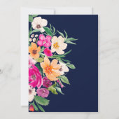 Invitation Baby shower de script de fleurs sauvages vives (Dos)