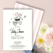 Invitation Baby shower de script de la poussette d'aquarelle 