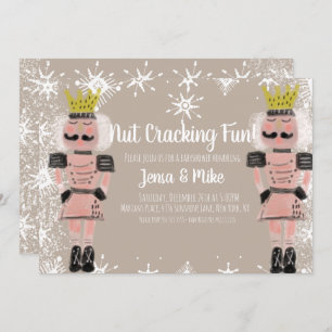 Invitation Baby shower de script de neige rose Nutcracker
