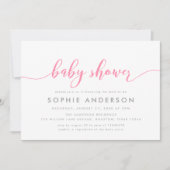 Invitation Baby shower de script de relaxation rose (Devant)