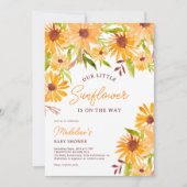 Invitation Baby shower de script de tournesol d'automne (Devant)