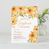Invitation Baby shower de script de tournesol d'automne (Debout devant)
