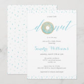 Invitation Baby shower de script donut arrosé Invitation_Blue (Devant / Derrière)