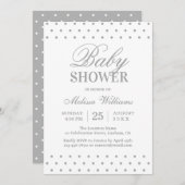 Invitation Baby shower de script Elegant Simple Grey White Do (Devant / Derrière)