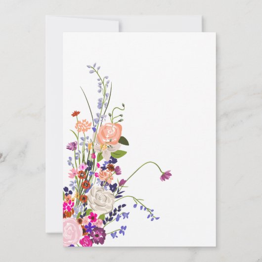 Invitation Baby shower de script fleur sauvage chic moderne (Dos)