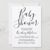 Invitation Baby shower de script Kraft (Devant)