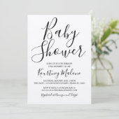 Invitation Baby shower de script Kraft (Debout devant)