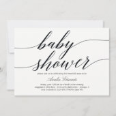Invitation Baby shower de script moderne (Devant)