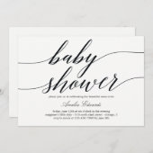 Invitation Baby shower de script moderne (Devant / Derrière)