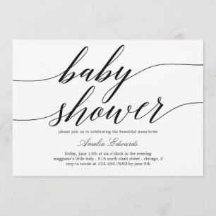 Invitation Baby shower de script moderne