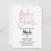 Invitation Baby shower de script moderne rose Gold Pink (Devant)