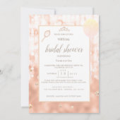 Invitation Baby shower de script or Rose de diamants rose vie (Dos)