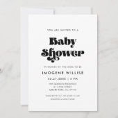 Invitation Baby shower de script rétro vintage (Devant)