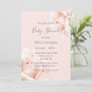 Invitation Baby shower de script Roses Roses Roses Roses Rose