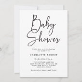 Invitation Baby shower de script simple (Devant)