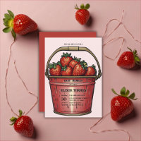 Baby shower de seau sucré aux fraises