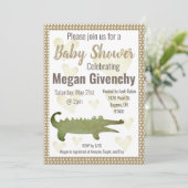 Invitation Baby shower de Sepia Alligator neutre (Debout devant)