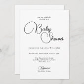 Invitation Baby shower de simplicité moderne (Devant / Derrière)