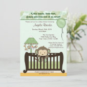 Invitation Baby shower de singe CJ GREEN (Debout devant)