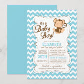 Invitation Baby shower de singe de la Jungle de Ti (Devant / Derrière)