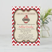 Invitation Baby shower de singe de réserve - perso (Debout devant)