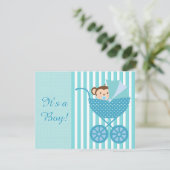 Invitation Baby shower de singe doux (Debout devant)