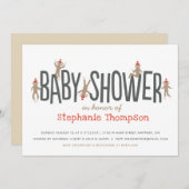 Invitation Baby shower de singe doux et sot (Devant / Derrière)