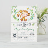 Invitation Baby shower de singe Jungle Baby Boy (Debout devant)