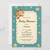 Invitation Baby shower de singe mignon (Devant)