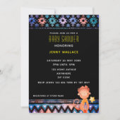 Invitation Baby shower de singe mignon arrière - plan noir (Devant)