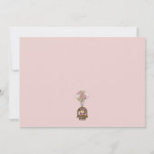 Invitation Baby shower de singe PINK (Dos)